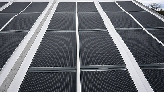Leichtgewicht-Photovoltaik-Module auf einer Leichtbauhalle