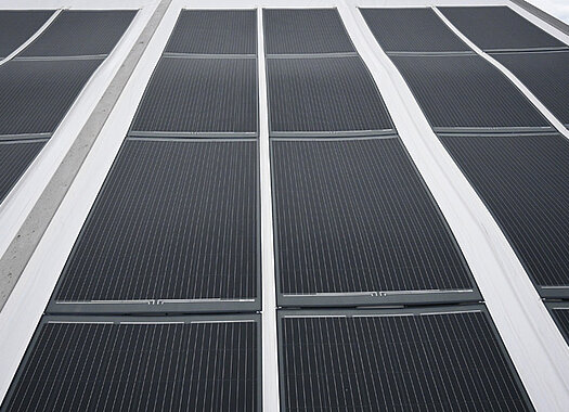 Leichtgewicht-Photovoltaik-Module auf einer Leichtbauhalle