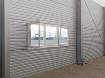 Tilt and turn windows on temporary building